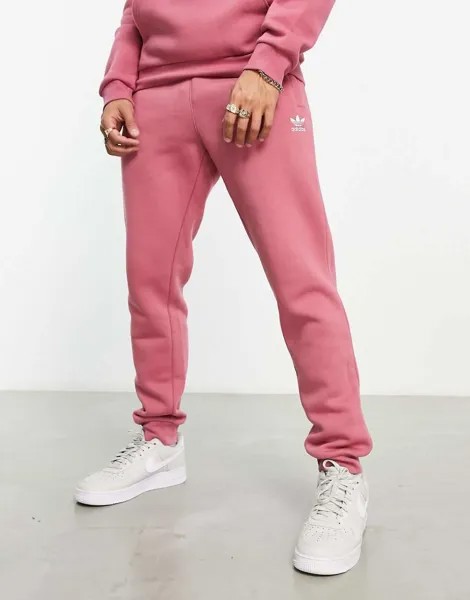 Пыльно-розовые джоггеры с логотипом adidas Originals Trefoil Essentials