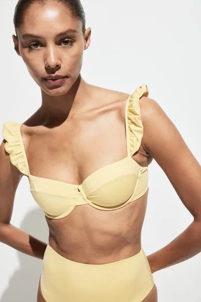 Лиф бикини без подкладок H&M, желтый