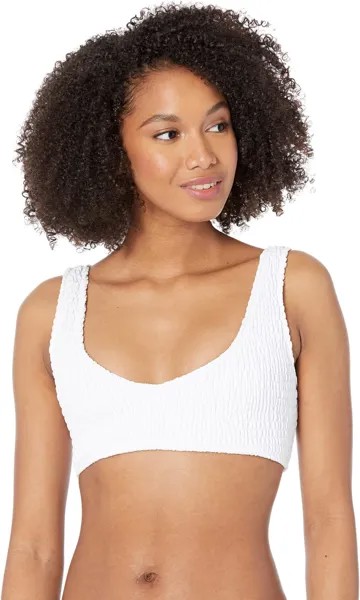 Купальный топ Charlie Holiday Jodie Shirred Top, белый