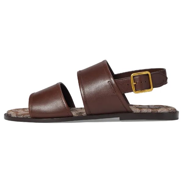 Сандалии Leather Two Strap Sandal COACH, коричневый