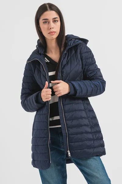 Стеганая зимняя куртка с капюшоном Esprit, синий