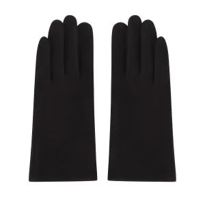 Черные текстильные перчатки — универсальный аксессуар на холодное время года. Дизайн минималистичной модели сделан с учетом анатомических особенностей руки для идеального прилегания к ладони. Такие перчатки защищают от ветра и сохраняют оптимальную температуру внутри.