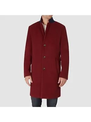 TOMMY HILFIGER Красное однобортное пальто из смесовой шерсти Addison 36R