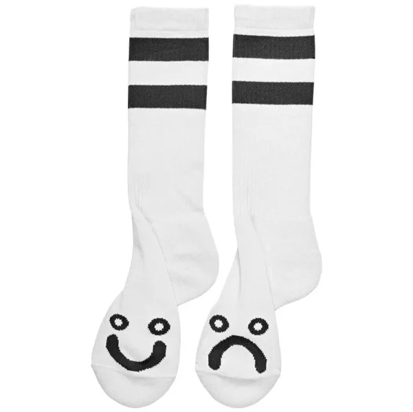 Носки POLAR SKATE Co. Happy Sad Socks - Long White 2022
