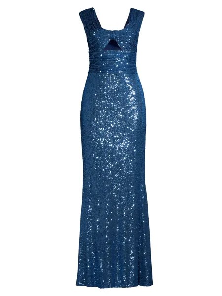 Платье-колонна с пайетками и каплевидным вырезом Basix, синий