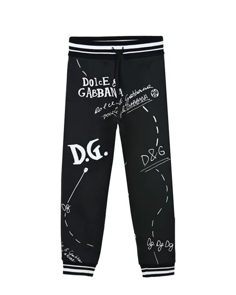 Черные спортивные брюки с логотипом Dolce&Gabbana детские