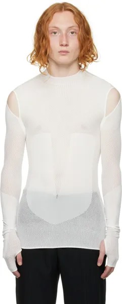 Белая боди-футболка с длинным рукавом Dion Lee