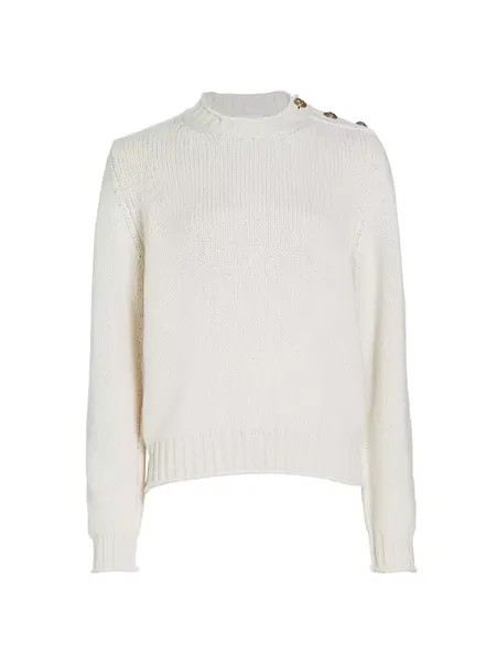 Кашемировый свитер с пятью иглами Barrie, цвет barrie arran white