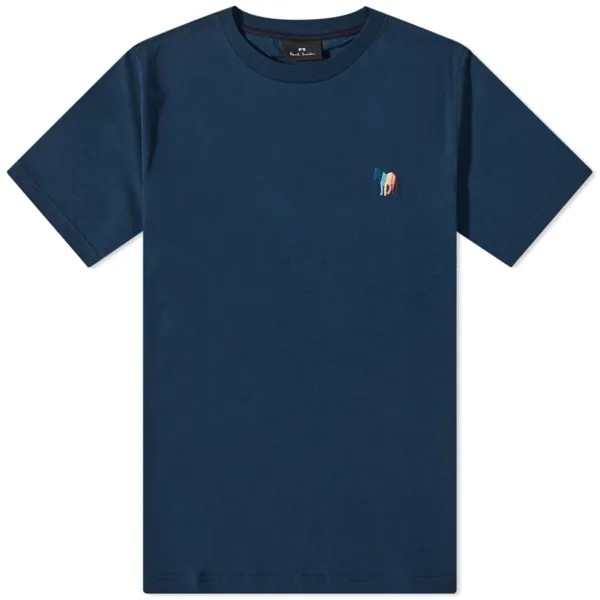 Футболка Paul Smith в широкую полоску с зеброй, синий