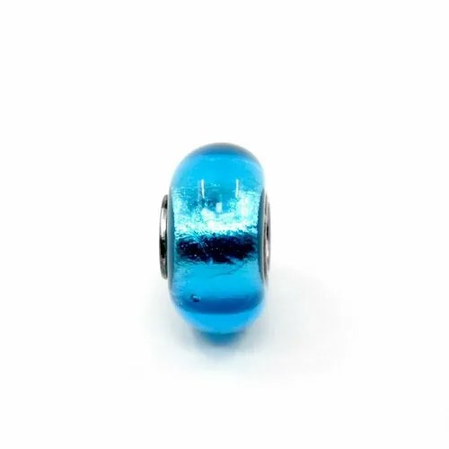 Шарм Handinsilver ( Посеребриручку ) Подвеска-шарм из муранского стекла Lampwork голубой (1шт), муранское стекло, синий