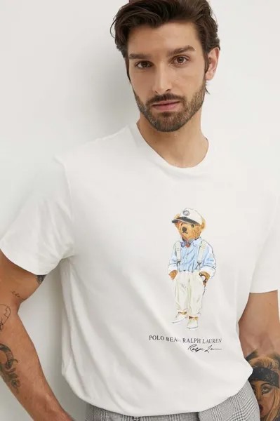 Хлопковая футболка Polo Ralph Lauren, белый