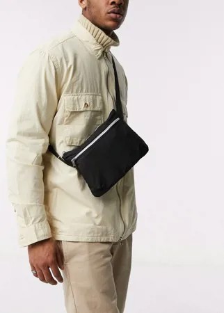 Черная сумка-кошелек через плечо с отделениями ASOS DESIGN-Черный