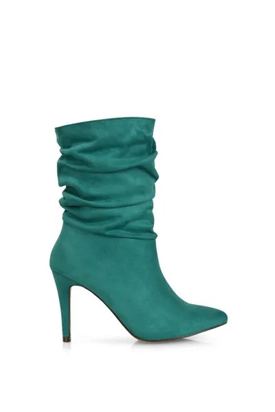 Ботильоны на высоком каблуке 'Velma' со сборками и острым носком на шпильке XY London, зеленый