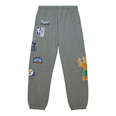 Мужские флисовые брюки Mitchell - Ness NBA Milwaukee Bucks City Collection серый