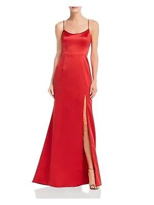 AQUA DRESSES Женское красное вечернее платье с вырезом на тонких бретельках и круглым вырезом 8