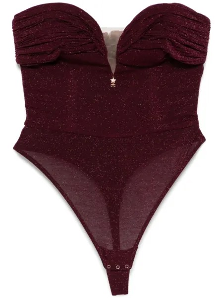 Elisabetta Franchi боди с люрексом, красный