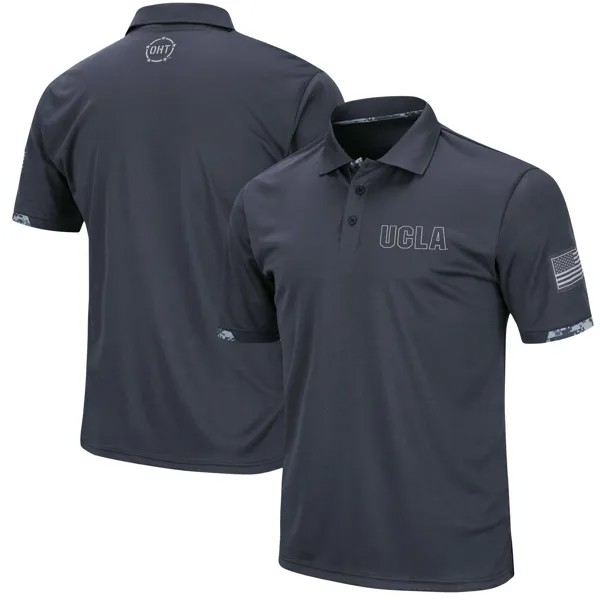 Мужская темно-серая рубашка-поло с камуфляжным принтом UCLA Bruins OHT Military Appreciation Digital Camo Colosseum
