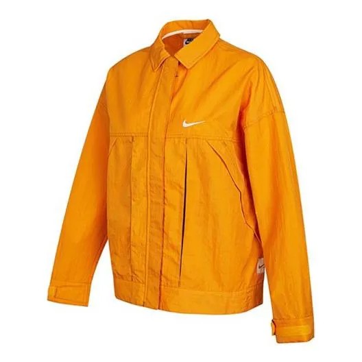 Куртка спортивная с принтом логотипа на спине, тканая куртка Nike, желтый