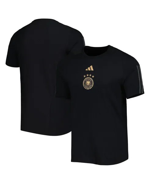 Мужская черная футболка с гербом национальной сборной германии adidas, черный