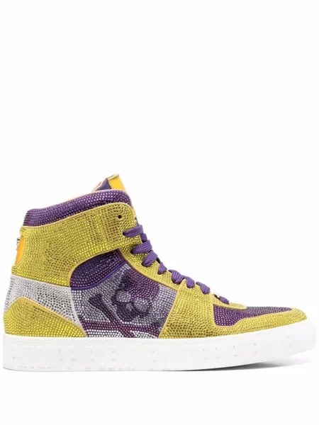 Высокие кеды с декором Skull Philipp Plein, желтый