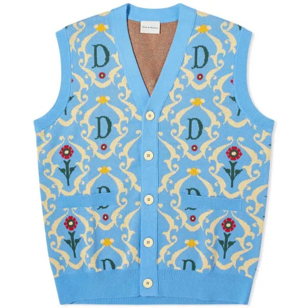 Кардиган Drole De Monsieur Ornaments Sleeveless, голубой