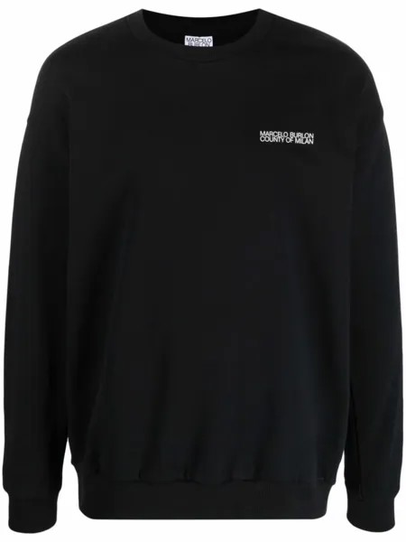 Marcelo Burlon County of Milan толстовка с вышитым логотипом, черный
