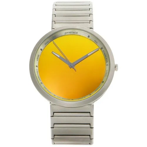 Наручные часы Offstage серые наручные часы из стали с желтым циферблатом, желтый