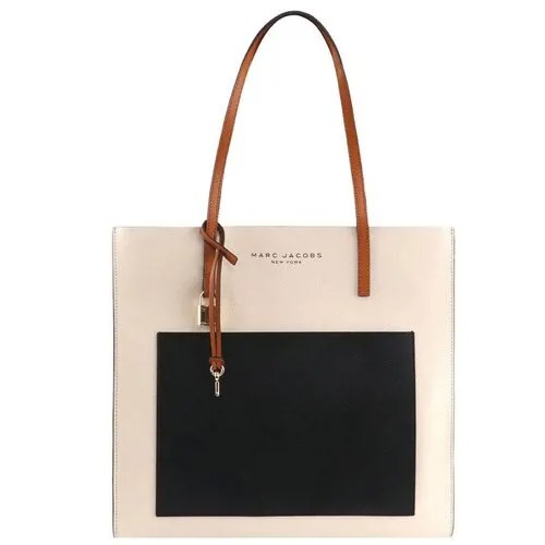 Сумка MARC JACOBS, фактура зернистая, черный, бежевый