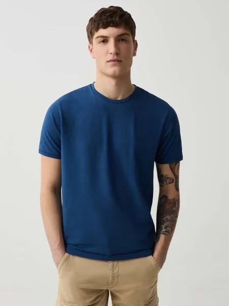 Футболка Slim-Fit из органического хлопка стрейч Ovs, цвет royal blue