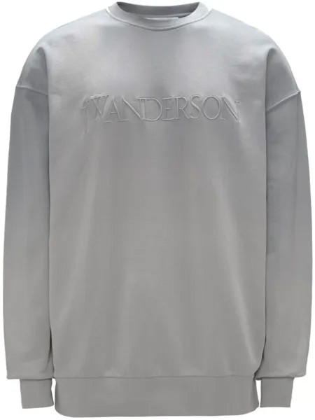 JW Anderson толстовка с вышитым логотипом и эффектом градиента, серый