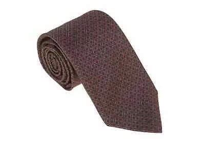 Kiton Napoli Мужской зеленый оранжевый геометрический семикратный шелковый галстук ручной работы