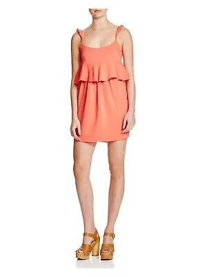 Женское оранжевое блузочное платье RACHEL ZOE на тонких бретельках выше колена Размер: 8