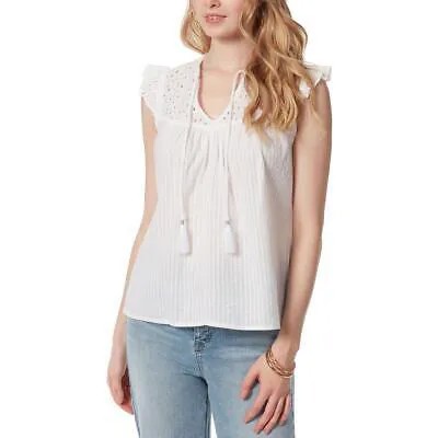 Женская хлопковая рубашка с люверсами Jessica Simpson Alisha, топ BHFO 0817