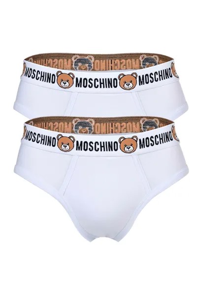 Трусы с логотипом, 2 пары Moschino Underwear, белый