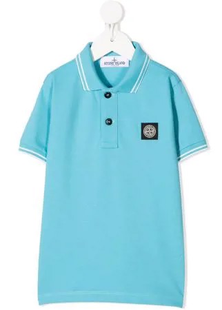 Stone Island Junior рубашка поло с нашивкой-логотипом