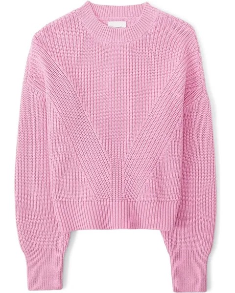 Свитер Abercrombie & Fitch Ribbed Classic Crew Sweater, розовый