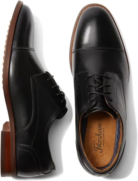 Оксфорды Rucci Cap Toe Oxford Florsheim, цвет Black Smooth