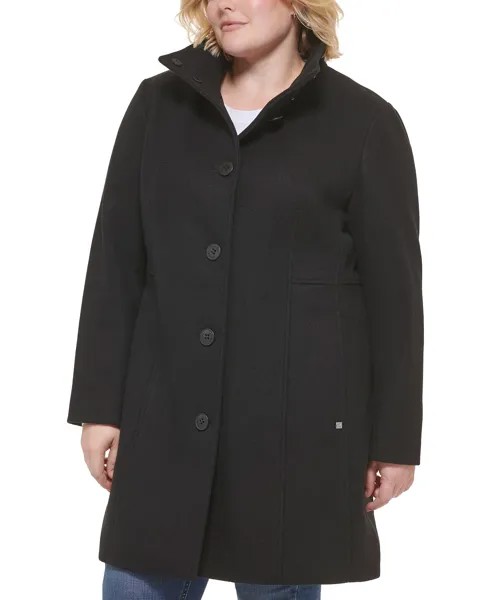 Пальто большого размера walker, созданное для macy's Calvin Klein, черный
