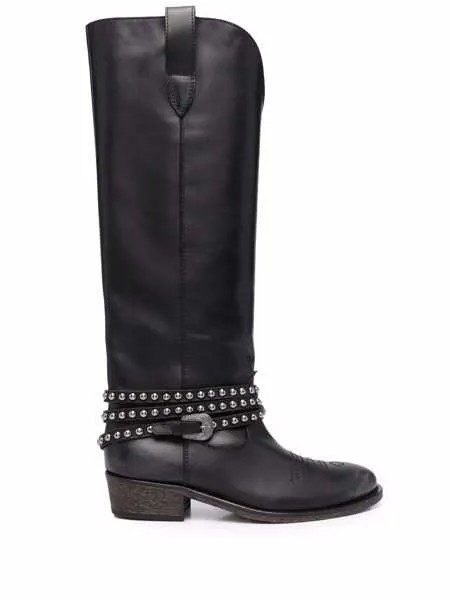 Via Roma 15 buckle-fastening leather boots