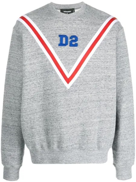 Dsquared2 logo-embroidered cotton sweatshirt, серый