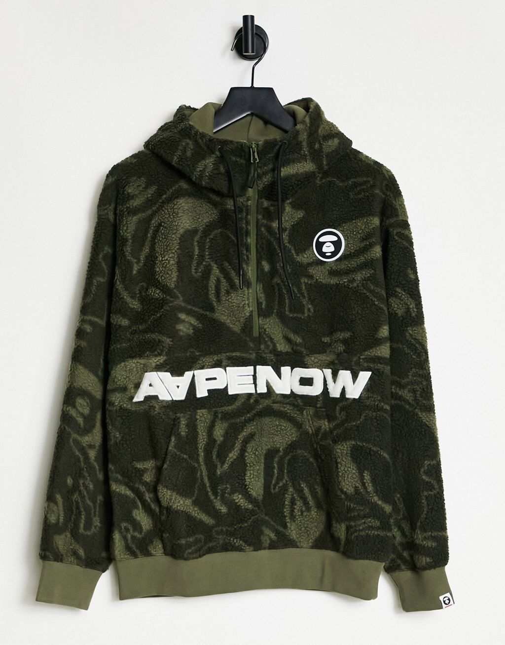 Зеленая толстовка из флиса с боа AAPE By A Bathing Ape now
