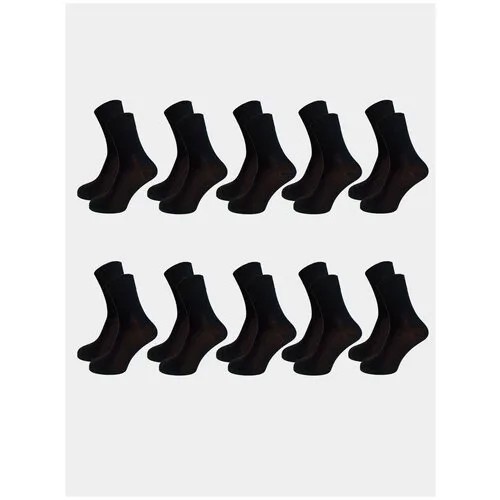 Мужские носки ТУЛЬСКИЙ ТРИКОТАЖ, 10 пар, классические, ослабленная резинка, вязаные, размер 46/49, черный