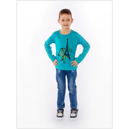 Кофта с длинным рукавом, детский лонгслив (свитшот) для мальчика (100% хлопок, кулирка) рост 110-116