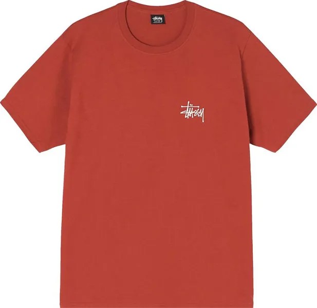 Футболка Stussy Basic Logo Tee 'Brick', красный