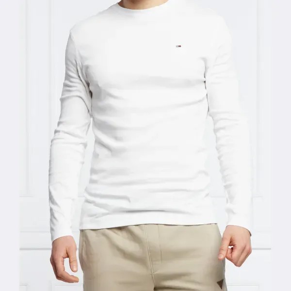 Лонгслив tjm original в рубчик lon slim fit Tommy Hilfiger, белый