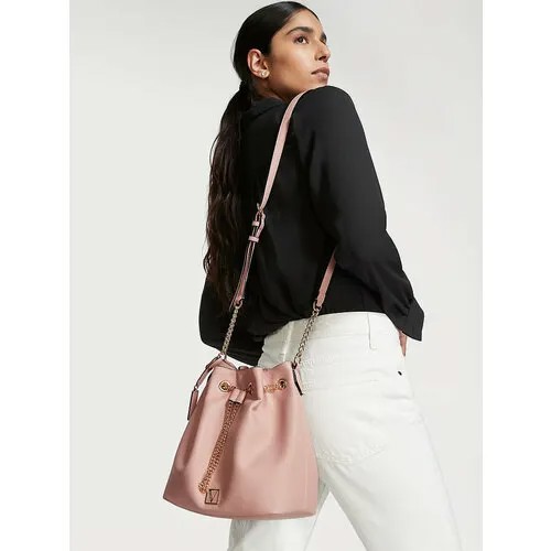 Сумка ведро Victoria's Secret Bucket Crossbody Bag, фактура гладкая, розовый