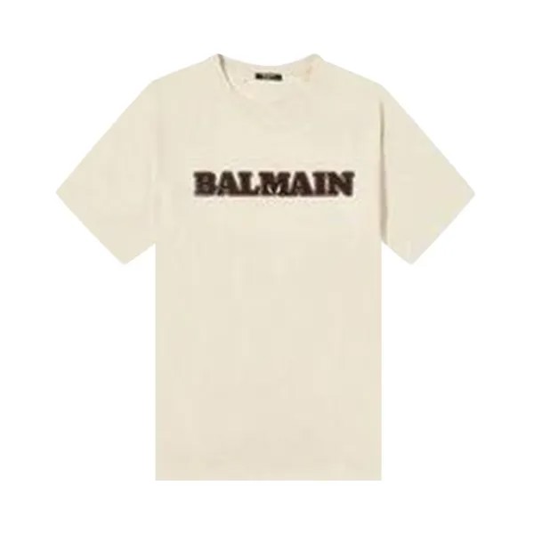 Футболка Balmain Retro Flock T-Shirt, кремовый
