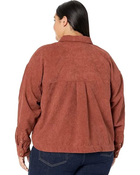 Рубашка Madewell Plus Corduroy Hartfield Crop Shirt, цвет Dusty Redwood