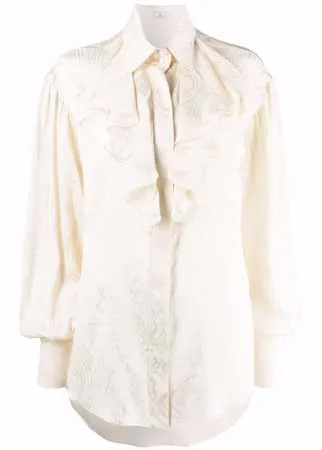 ETRO блузка с оборками и принтом пейсли