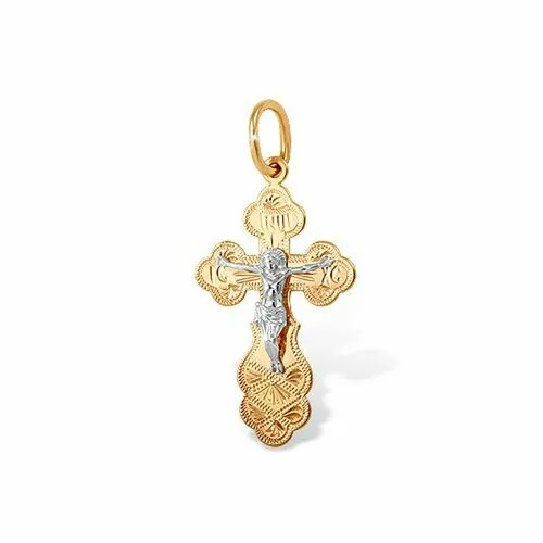 Крестик The Jeweller, красное золото, 585 проба, золотистый